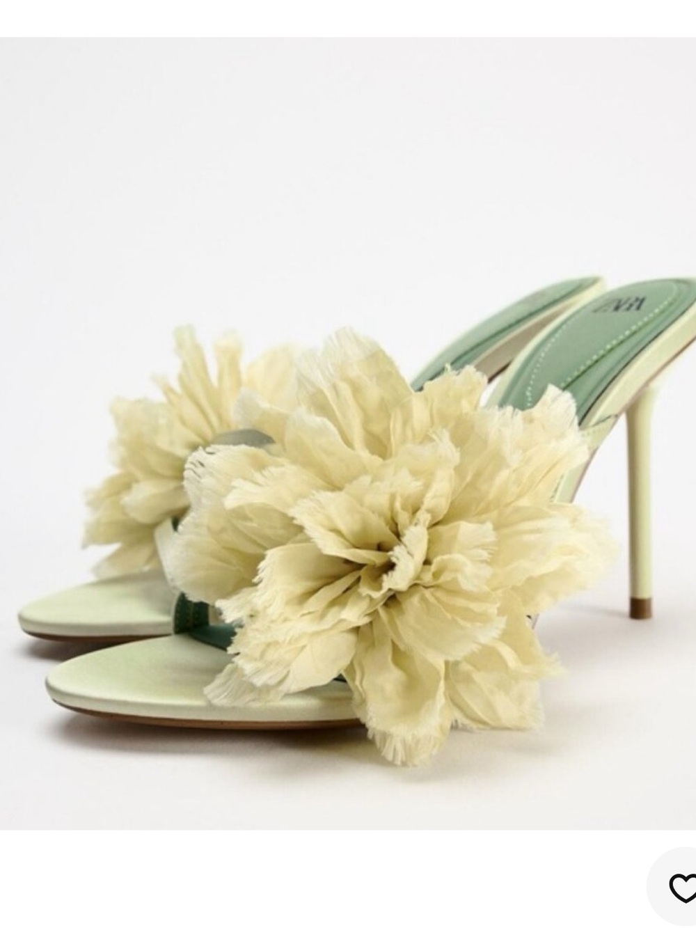 Zara Heeled Sandals with Maxi Flower Size 9